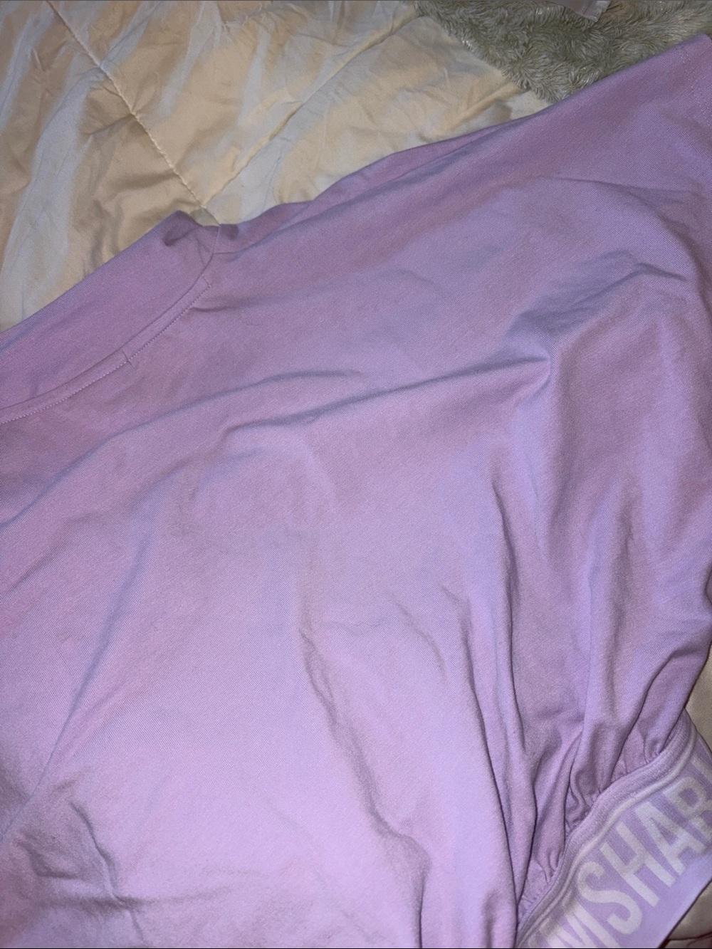Gymshark Recess 1/2 Zip Tee sz SMALL light purple croptop fitness apparel cute - Picture 12 of 13